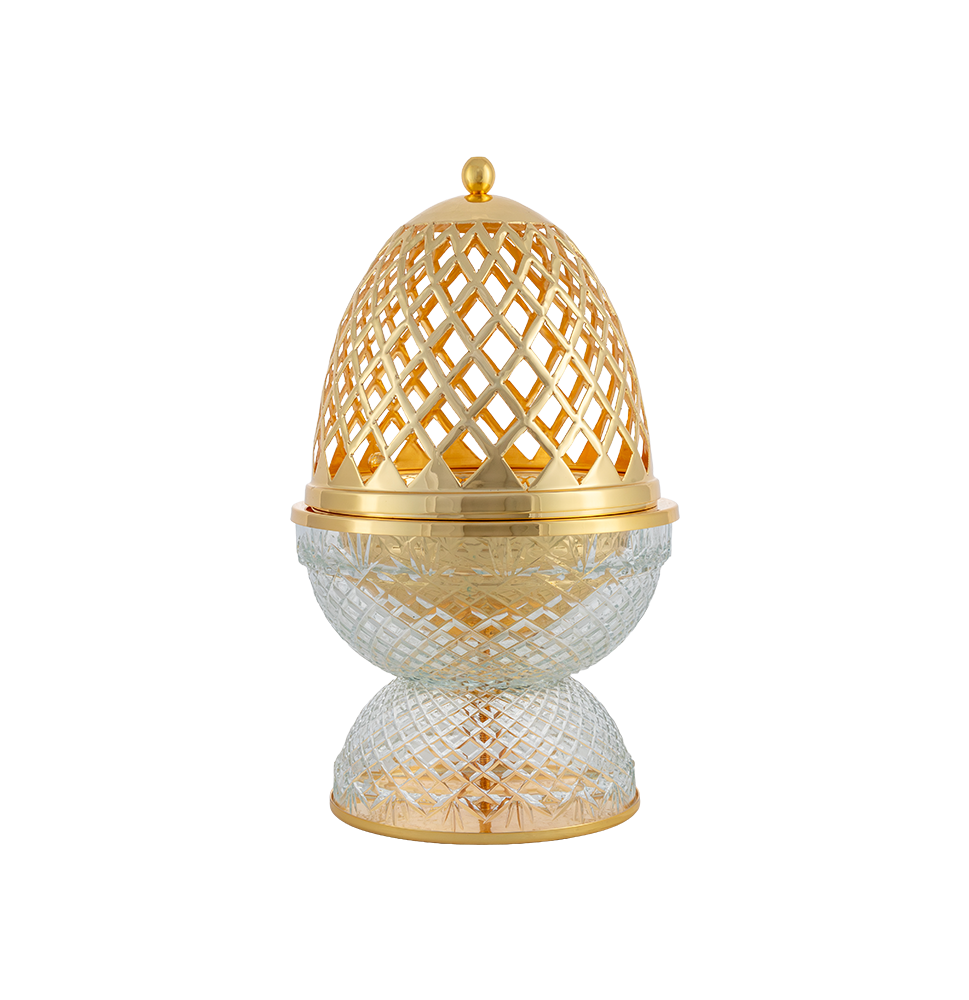 Picture of Crystal Egg Clear Gold Mob Large Burner
